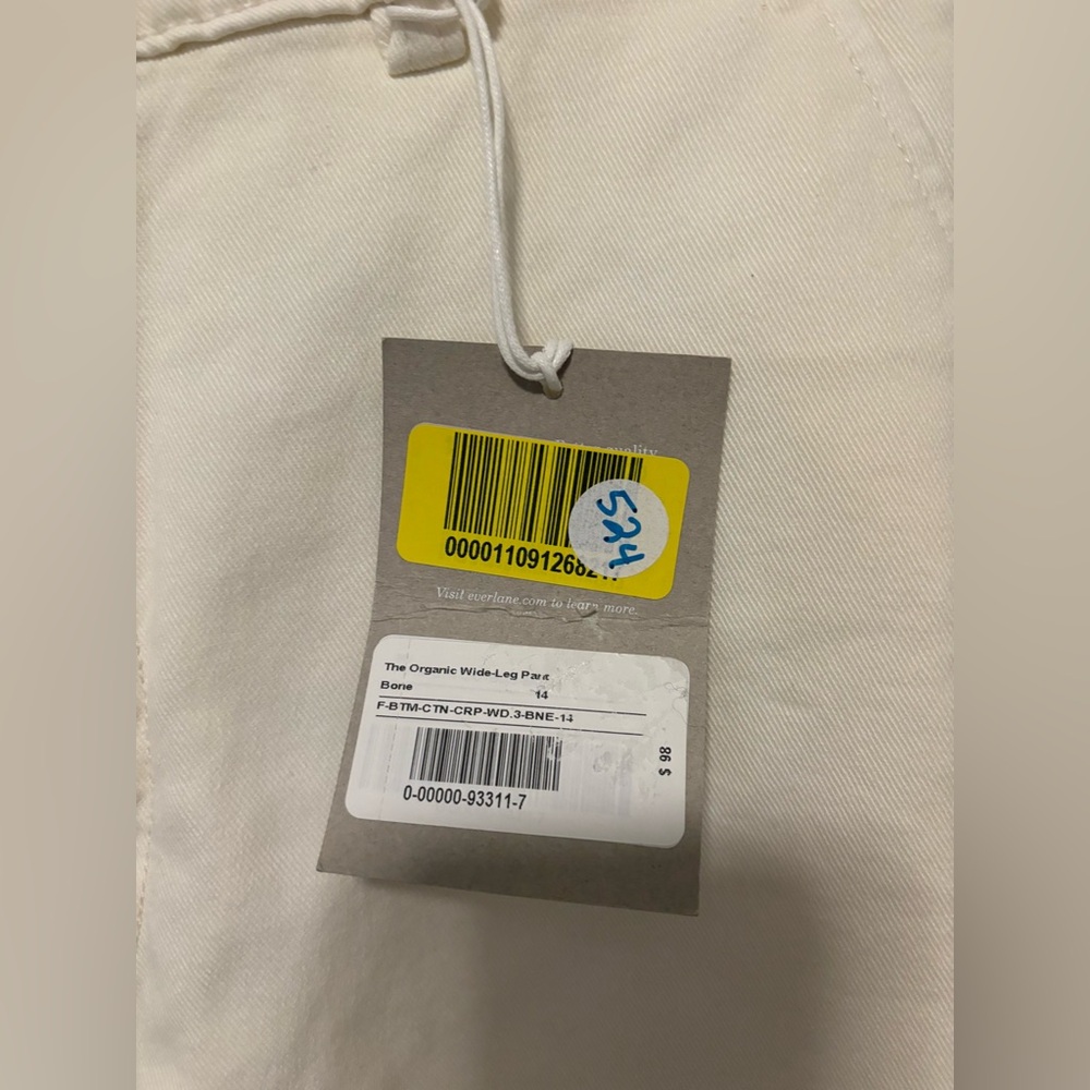Everlane The Organic Wide-Leg Pant NWT 14 Color Bone - Picture 13 of 15